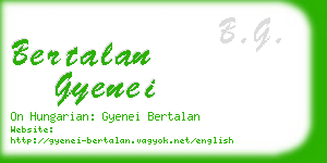 bertalan gyenei business card